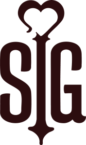 Logo SG des Sablés de Gellone en couleur chocolat