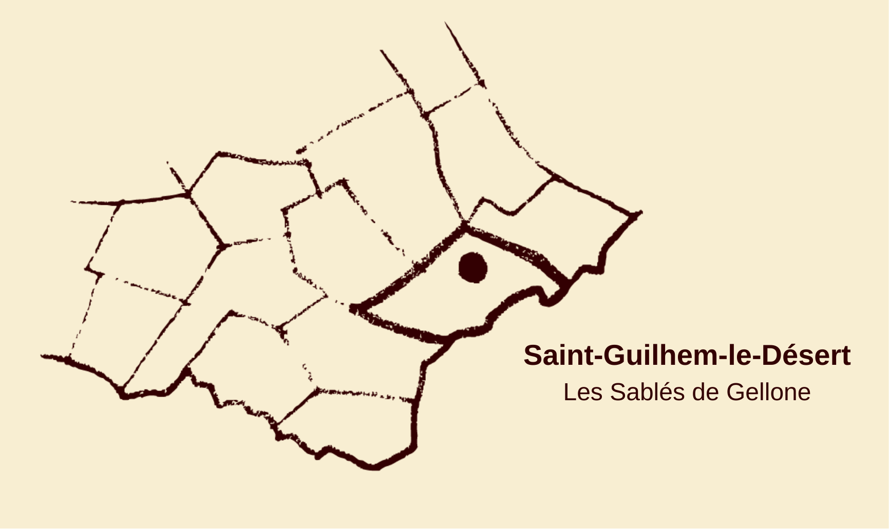 Carte illustrée de Saint-Guilhem-le-Désert dans le sud de la France