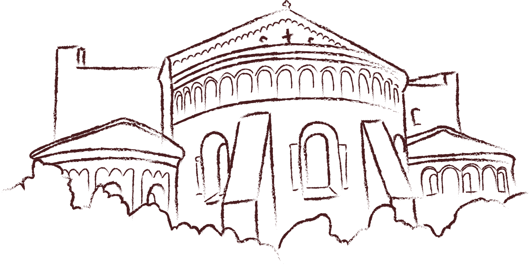 Dessin de l’Abbaye de Gellone